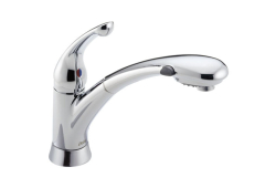 Delta 470-DST, Single-Handle Kitchen Faucet, 8" Center, Chrome,1.5 gpm, Classic Collection