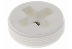 2" Flush Plug, Slotted Polypro, Threaded Brass Insert