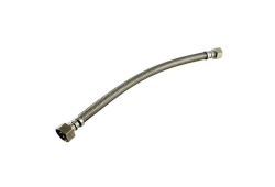 3/8" x 1/2" Braided Flexible Supply Lav Connector, Lead-Free, OD Compression x FNPT, 12" long