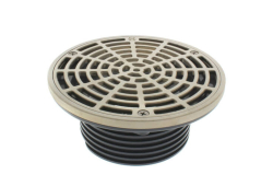 4" Schedule, Adjustable Floor Drain, w/ Nickel Bronze Strainer, Round