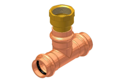 1-1/4" x 1-1/4" x 1/2" Copper Reducing Tee, Lead-Free, Copper x Copper x Fitting