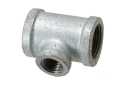 1-1/4" x 3/4" Galvanized Malleable Iron Reducing Tee