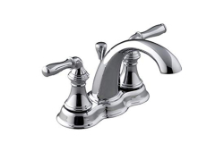 Kohler K13490-4-CP, Two-Handle Centerset Bathroom Sink Faucet, 4" Center, Chrome Plated, 1.2 gpm, Kelston Collection