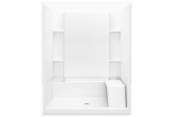 Sterling 72290100-0, 60" x 36" Complete Seated Shower and Shower Wall Set, White, Accord Collection