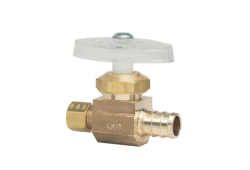 1/2" x 1/4" Brass Multi-Turn Straight Supply Stop