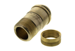 3/4" x 1" PEX Manabloc Brass Supply Reducing Adapter, Lead-Free, Male x Manabloc (Installation by Non-Professional may void Viega's LLC limited warranty)