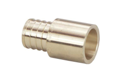 3/8" x 1/2" PEX Brass Adapter, Lead-Free, Crimp x Female