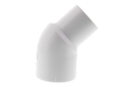 1" PVC Pressure 45 Degree Street Elbow, Schedule 40, Fitting x Plastic