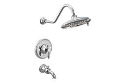 Moen TS32104, Tub and Shower Faucet Trim, 9" Diameter Spray Head, Chrome, 2.5 gpm, Weymouth Collection