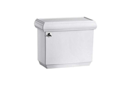 Kohler K4434-0, Toilet Tank, Left-Hand Trip Lever, Metal Lever, White Tank, Single-Flush, 1.28 gpf, Memoirs Stately Collection