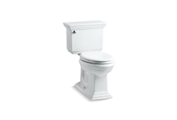 Kohler K3817-0, Comfort Height Two-Piece Toilet with AquaPiston Flush Technology and Left-Hand Trip Lever, White, Elongated, 1.28 gpf, Memoirs Series