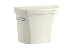 Kohler K4467-96, Classic Toilet Tank, Left-Hand Trip Lever, Metal Lever, Biscuit Tank, Single-Flush, 1.28 gpf, Wellworth Series