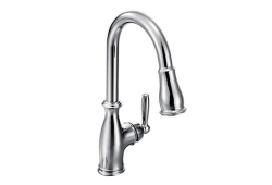 Moen 7185C, One-Handle High Arc Pulldown Kitchen Faucet, 7-3/4" Spout Reach, Chrome, 1.5 gpm, Brantford Collection