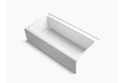 Kohler K838-0, 60" x 30" Alcove Bath with Integral Apron and Flange, Right-Hand Drain, White, Bellwether Collection
