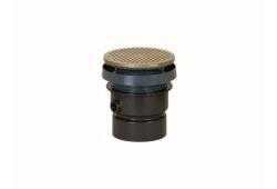 4" Floor Drain, PVC FinishLine, Adjustable Cleanout Ductile Iron, Nickel Bronze, 6" Top (Hub)
