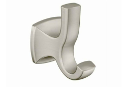 Moen YB5103BN, Robe Hook, Two Hooks, Brushed Nickel, Voss Collection