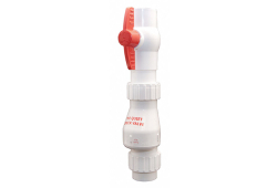 2" PVC Quiet Check Valve with Union Ball Valve, White