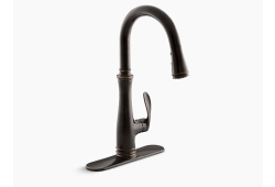 Kohler K560-2BZ, Single-Handle Kitchen Sink Faucet with Pull-Down, 16-3/4" Spout, Oil-Rubbed Bronze, 1.5 gpm, Bellera Collection