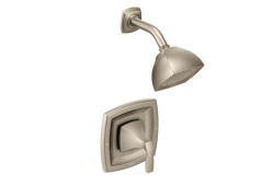Moen T2692BN, Standard Shower with Adjustable Temperature Limit Stop, 4-1/16" Diameter Spray Head, Brushed Nickel, 2.5 gpm, Voss Collection