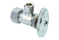 1/2" x 3/8" OD Brass Angle Ball Stop, Lead-Free