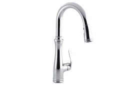 Kohler K560-CP, Single-Handle Kitchen Sink Faucet with Pull-Down, 16-3/4" Spout, Chrome, 1.5 gpm, Bellera Collection