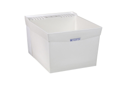 24" x 20" Utilatub White Single Wall Mount Molded Thermoplastic