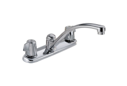 Delta 2100LF, Two-Handle Classic Kitchen Faucet, 8" center, Chrome, 1.8 gpm, Classic Collection