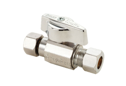 3/8" x 3/8" OD Brass Angle Ball Stop, Lead-Free
