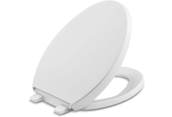 Toilet Seat, Elongated Closed Front, Grip-Tight bumpers, White