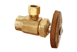 1/2" x 3/8" Brass Multi-Turn Angle Stop, Lead-Free, Sweat x Compression
