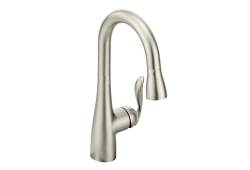 Moen 5995SRS, One-Handle High Arc Pulldown Bar Faucet, 6-1/2" Spout Reach, Spot Resist Stainless, 1.5 gpm, Arbor Collection