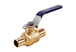 3/4" Brass Press Ball Valve, Lead-Free, PEX x Barbed