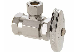 1/2" x 3/8" Brass Multi-Turn Angle Stop, FIP x Compression