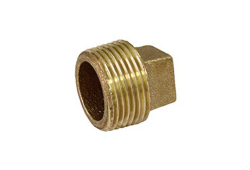 3/4" Brass Cored Square Head Plug, Lead-Free