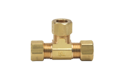 3/8" Brass Compression Tee, Lead-Free, OD x OD x OD