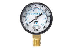 2" x 1/4" Brass Pressure Gauge, Lead-Free, 60 PSI