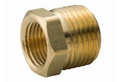 1" x 1/4" Brass Hex Head Bushing, Lead-Free