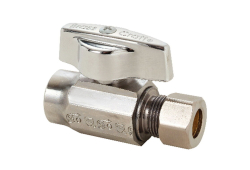 1/2" x 3/8" Brass Stem 1/4 Turn Ball Stop, Lead-Free