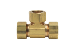 5/8" Brass Compression Tee, Lead-Free, OD x OD x OD