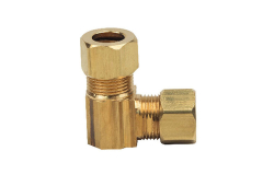 3/8" Brass Compression 90 Degree Elbow, Lead-Free
