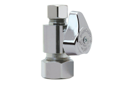 5/8" x 3/8" Brass 1/4 Turn Straight Stop, Lead-Free, OD x OD