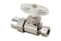 1/2" x 3/8" Brass Multi-Turn Straight Stop, CPVC x Compression