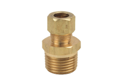 3/8" x 1/2" Brass Compression Reducer Reducing Adapter, Lead-Free, OD x Male
