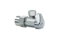 1/2" x 3/8" Brass 1/4 Turn Angle Stop, CPVC x Compression