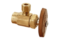 1/2" x 1/4" Brass Multi-Turn Angle Stop, Lead-Free, Sweat x Compression
