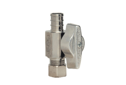 1/2" x 3/8" Brass 1/4 Turn Straight Ball Stop, Lead-Free