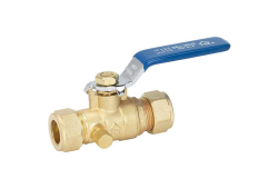 1/2" Brass Ball Valve, Full Port, Lead-Free, Compression x Compression