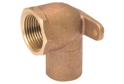 1/2" Copper Drop Ear 90 Degree Elbow, Copper x Female