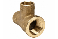 1" x 1/2" x 1" Copper Tee, Lead-Free, Copper x Female x Copper