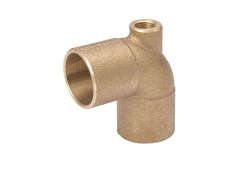 1/2" x 1/8" x 1/2" Copper Reducing Tee, Lead-Free, Copper x Female x Copper